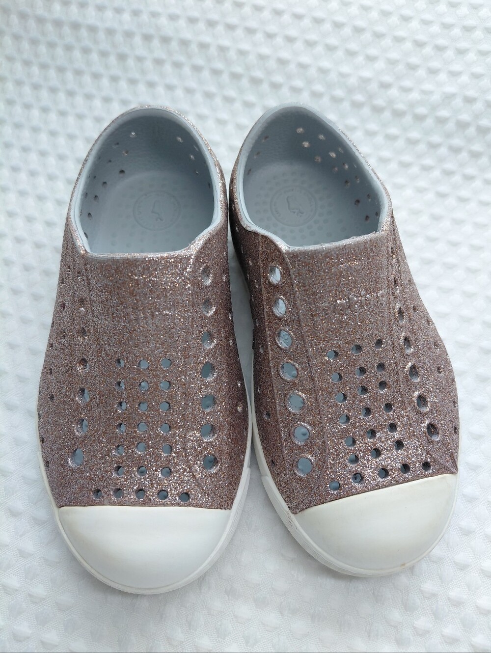 Native Girls Glitter Jefferson Slip-On Shoes in Brown Sz C8